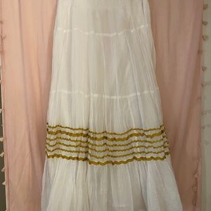 Matta white crinkle gauze skirt